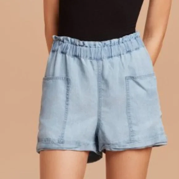 Community - Chambray Doddridge High Waisted Shorts - Picture 2 of 9